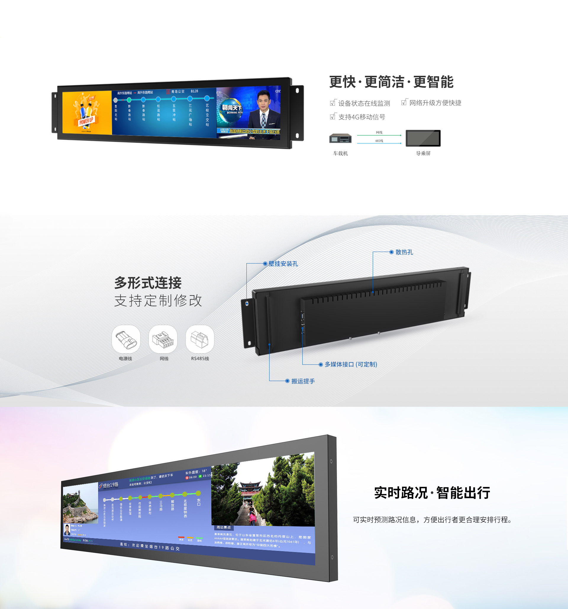 公交車(chē)LCD導(dǎo)乘屏37.8寸(圖2)